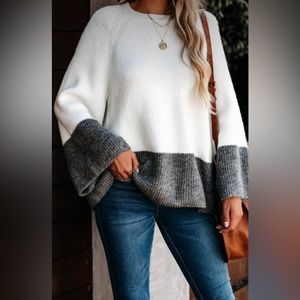 Vici Beat The Sleet Colorblock Knit Sweater Small